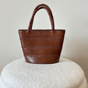 Vintage Genuine Leather Top Handle Tote Bag
